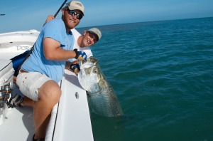 Capt. Kyle releasing a Key West tarpon