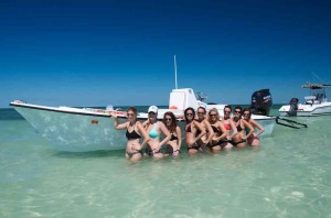 Bachelorette party at Snipes Point sandbar